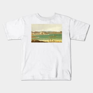 People in the beach, vintage image Kids T-Shirt